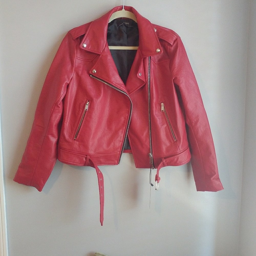 Zara Motorcycle Jacket in Red